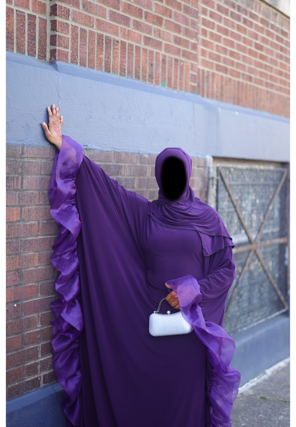Ruffled Organza Kaftan Set