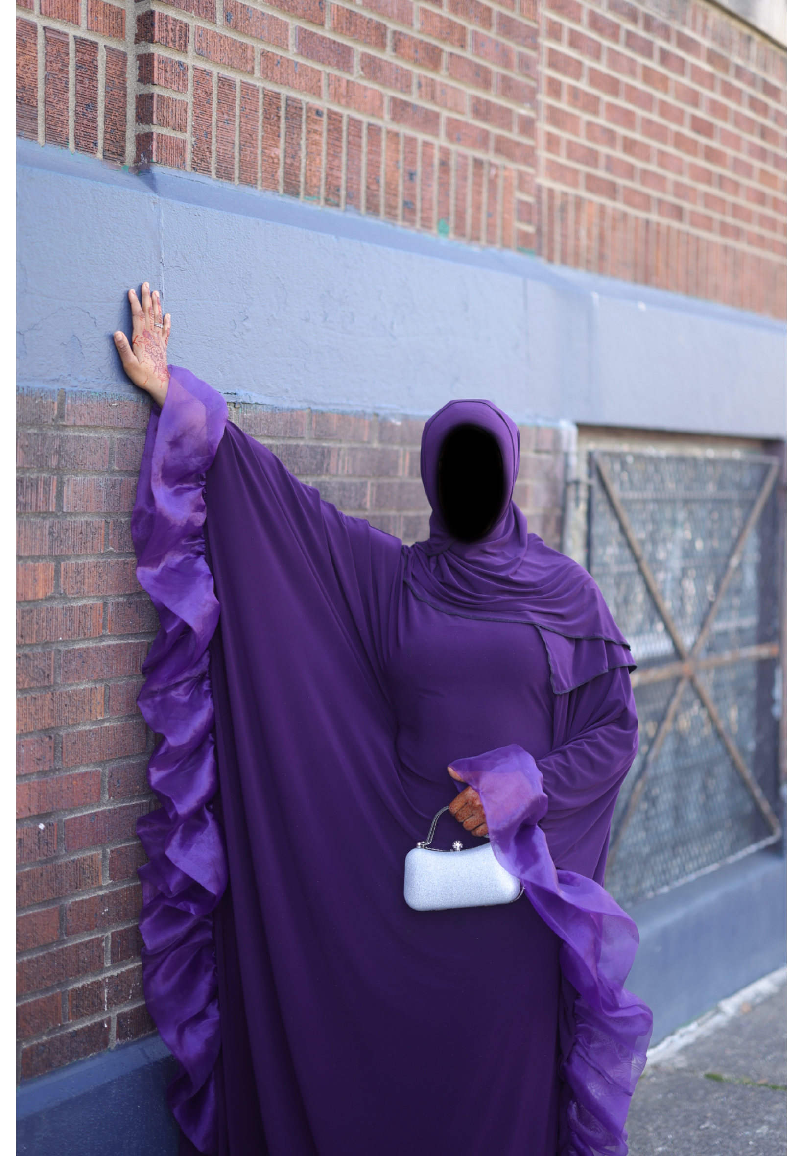 Ruffled Organza Kaftan Set