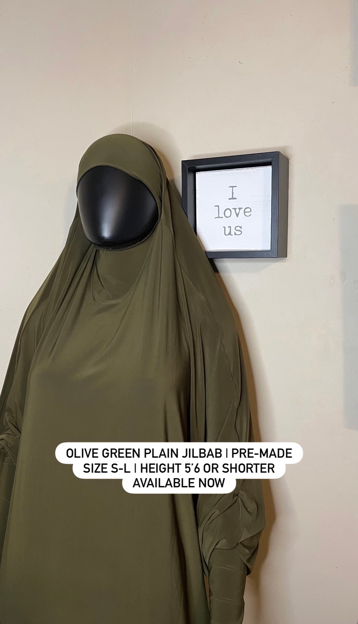 PRE-MADE Plain Olive Green Jilbab
