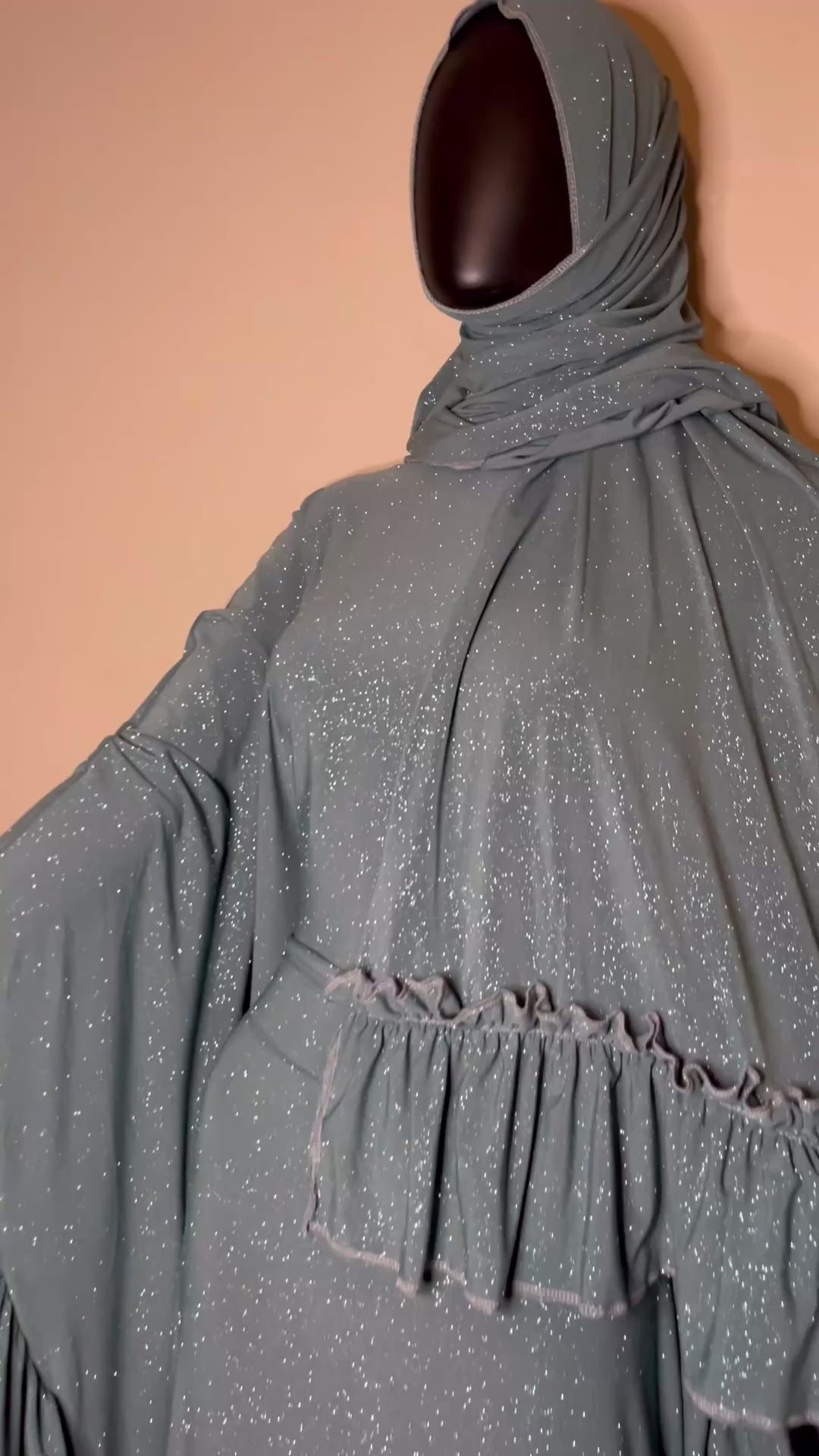 Glitter Ruffled Kaftan Set